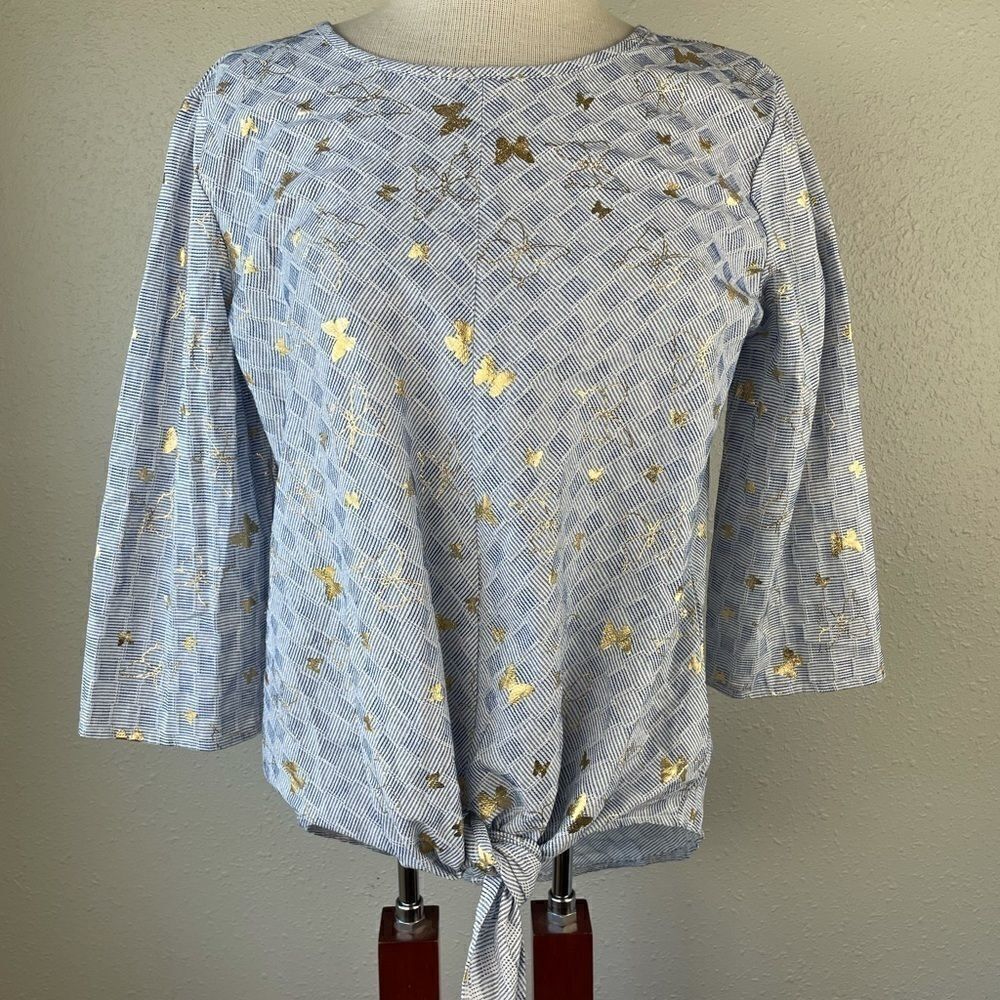 Solitaire Butterfly Tunic Top Size M EUC